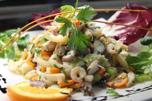 sea ​​salad shrimp rocket salad