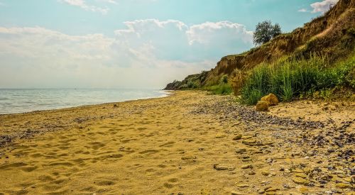 sea shore sand horizon