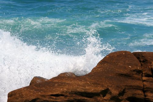 Sea Spray Against Rock