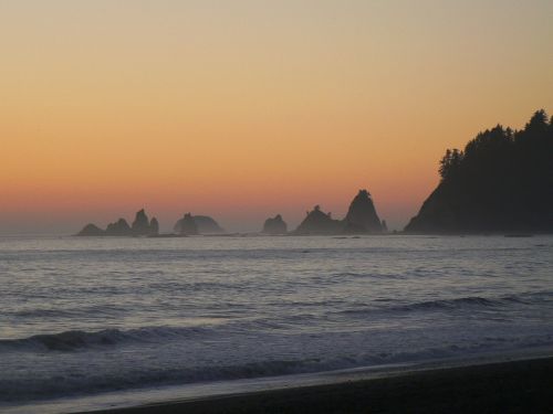 sea stacks sunset washington