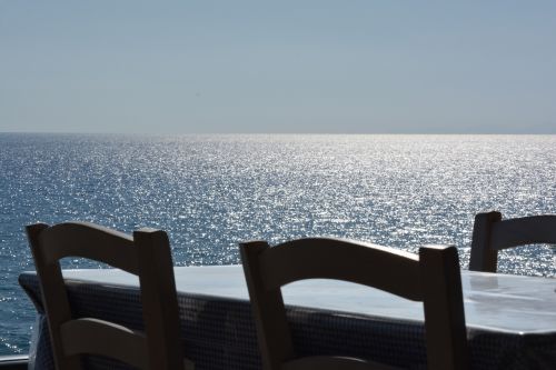 sea view table sunset