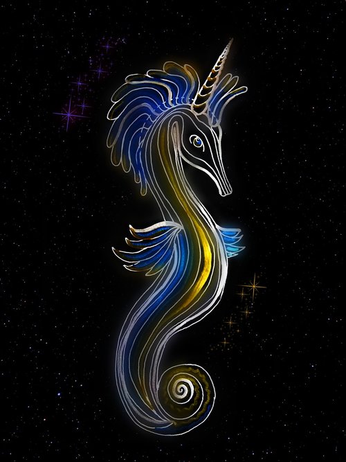 seahorse  unicorn  magic