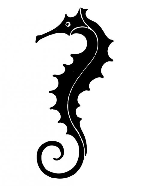 seahorse black silhouette