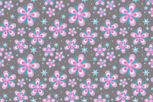 seamless pattern flowers pink