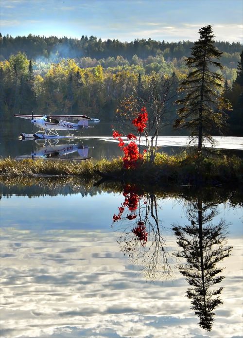 seaplane autumn landscape colors