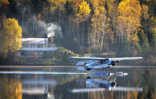 seaplane autumn landscape nature