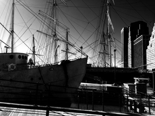 Seaport NYC Black And White