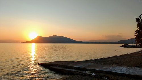 seaside  sunset  greece
