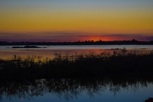 seasonal lake wetland sunset