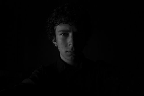 self-portrait monochrome black