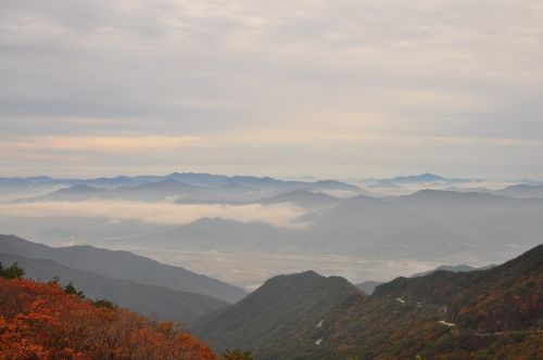 fall mountain vista south korea