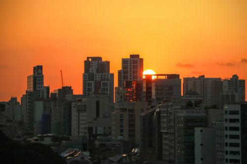 seoul sunset buildings