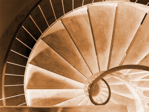 Sepia Spiral Stairs