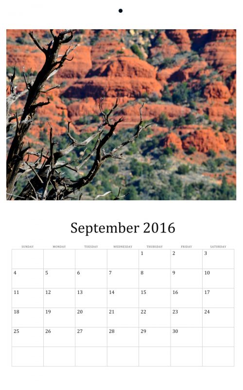 September 2016 Wall Calendar
