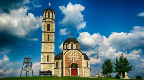 serbia landscape church