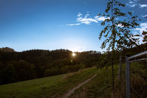 setting sun sunset evening sky