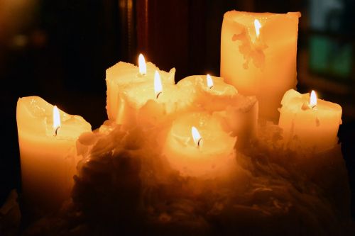 seven candles lit