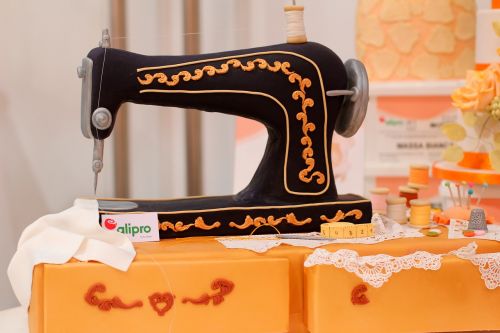 sewing machine pie art marzipan