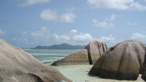 seychelles granite rock island