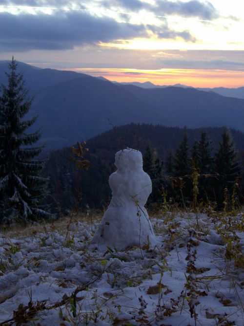 shadows snowman clouds