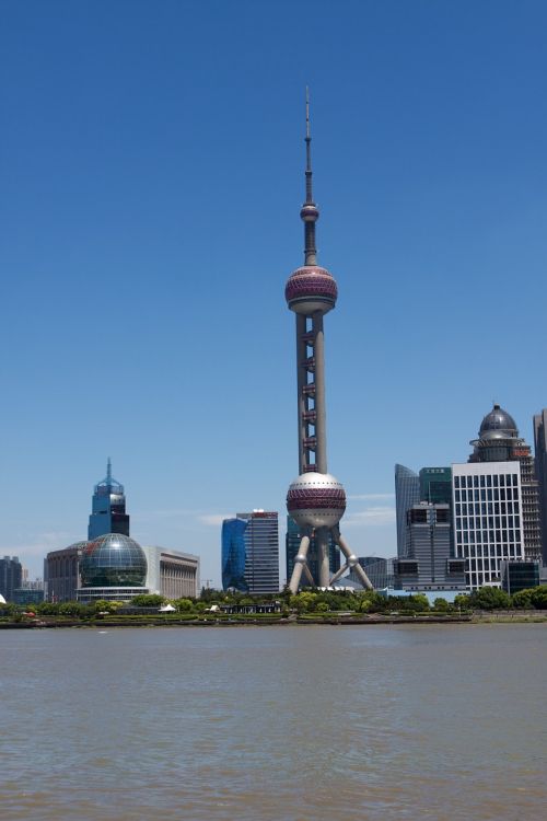 shanghai band shanghai east pear tower cityscape