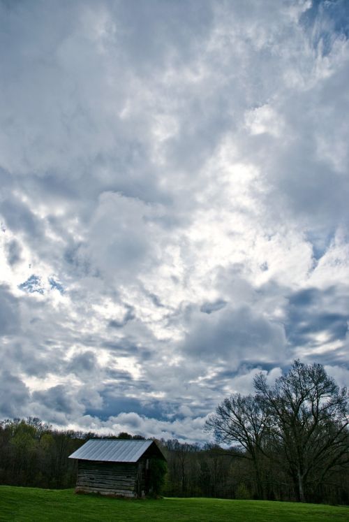 shed clouds field