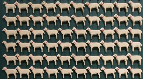 sheep  flock of sheep  miniature
