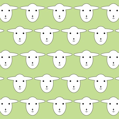 Sheep Wallpaper Pattern Green