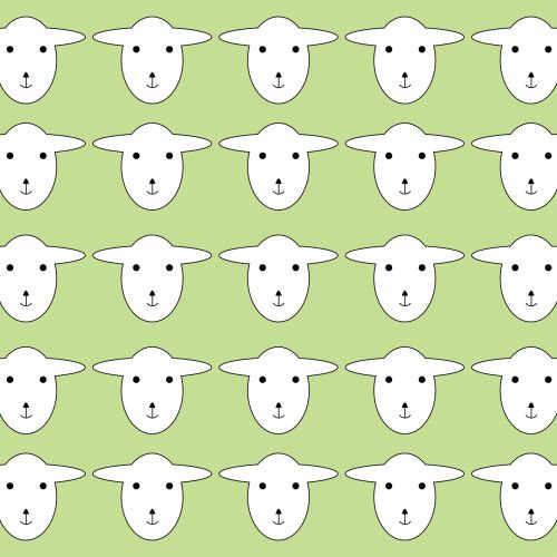 Sheep Wallpaper Pattern Green