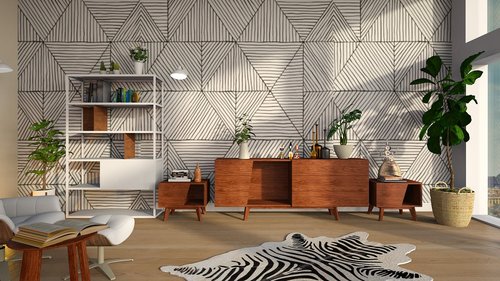 shelves  carpet  geometric pattern