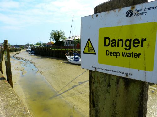 shield warning danger of water