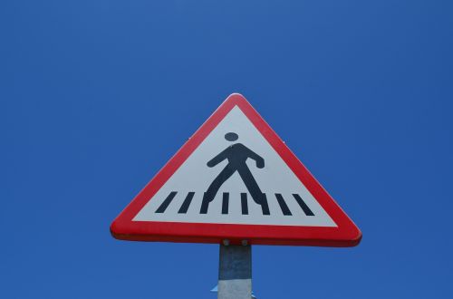 shield pedestrian traffic sign