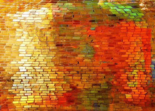 shiny brick wall