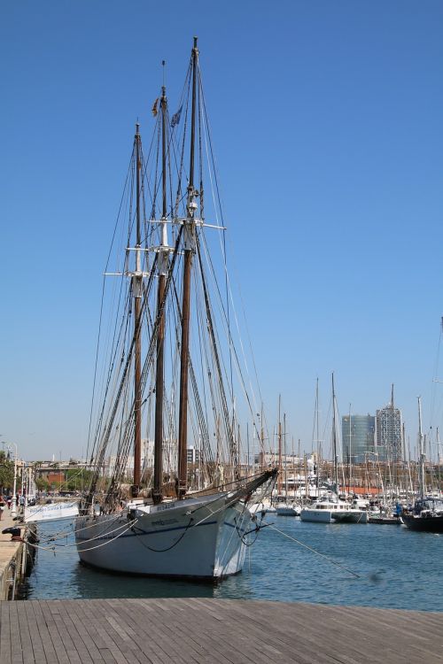 ship sailing boat barcelona