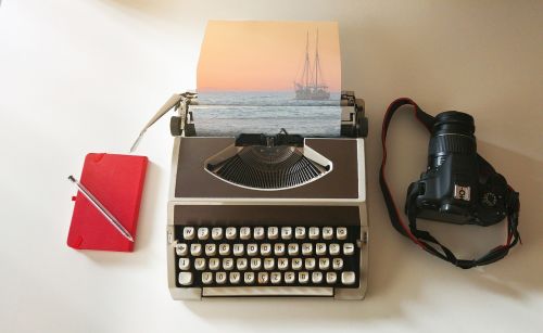 ship sail typewriter