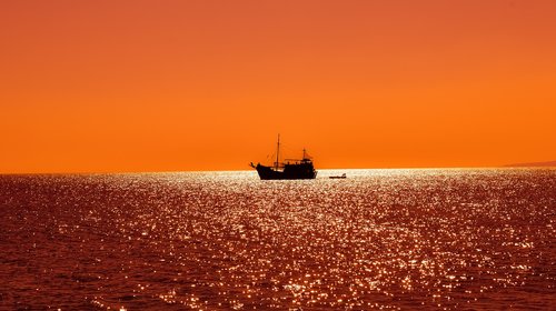 ship  boat  sunset