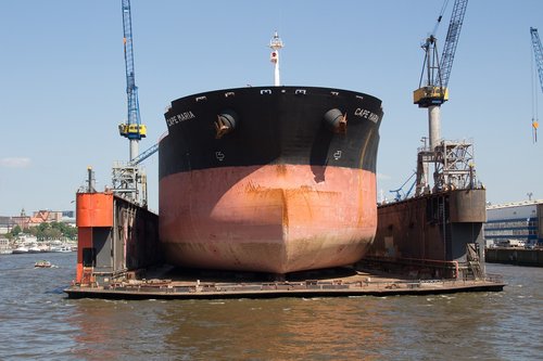 ship  dry dock  hamburg