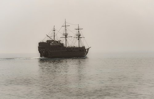 ship  pirate ship  mist