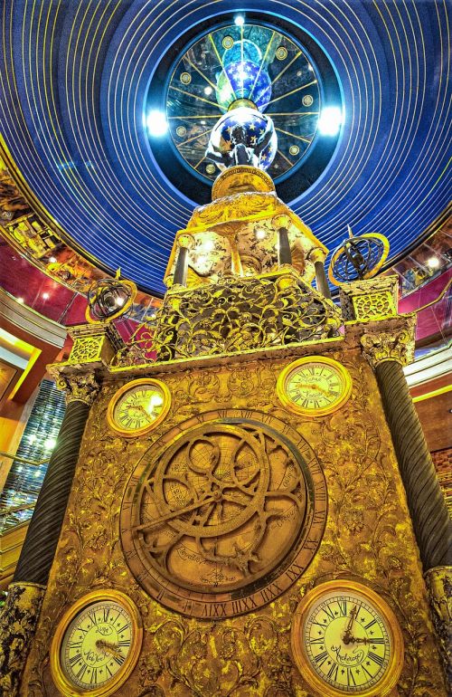 ship clock atrium yellow