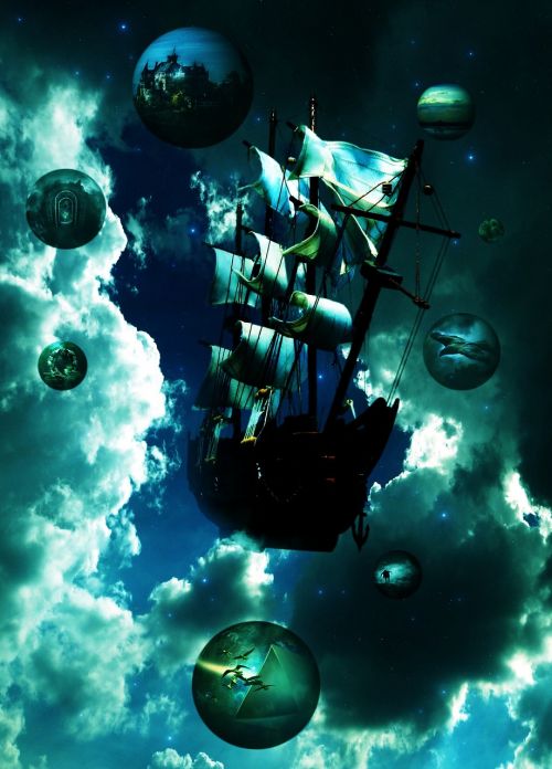 ship of dreams sailing vessel clouds ship