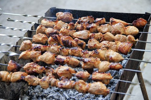 shish kebab  meat  mangal