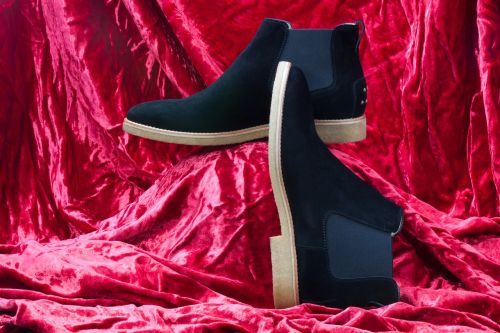 shoe boots black blue