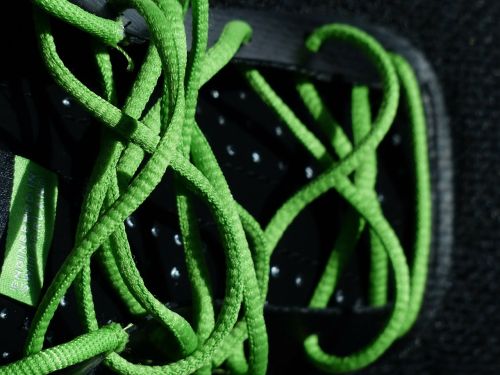 shoelaces lacing green