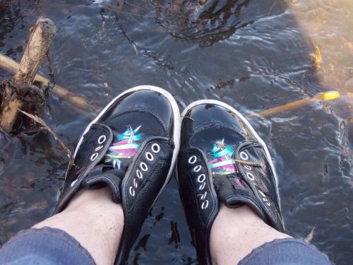 shoes wet water
