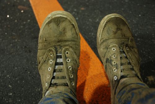 shoes dirty mud