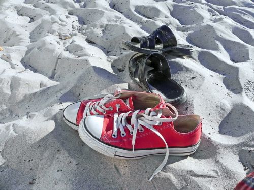 shoes beach sand