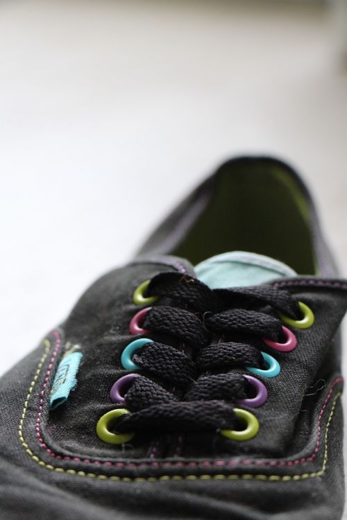 shoes black colorful