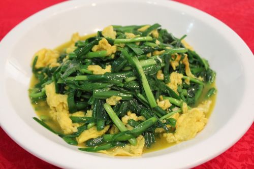 shooting fried eggs with chives food