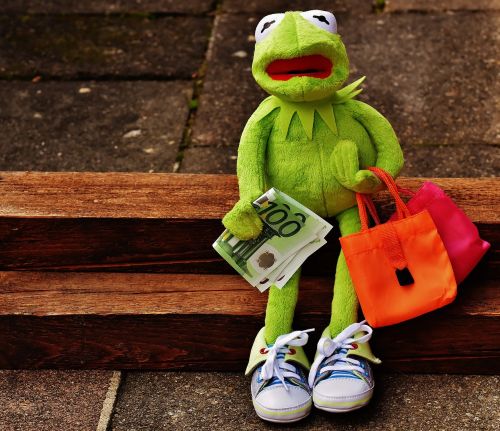 shopping kermit money