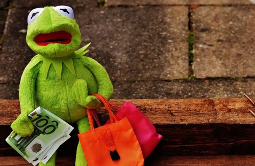 shopping kermit money